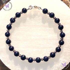 Blue Goldstone & Sterling Silver Bracelet